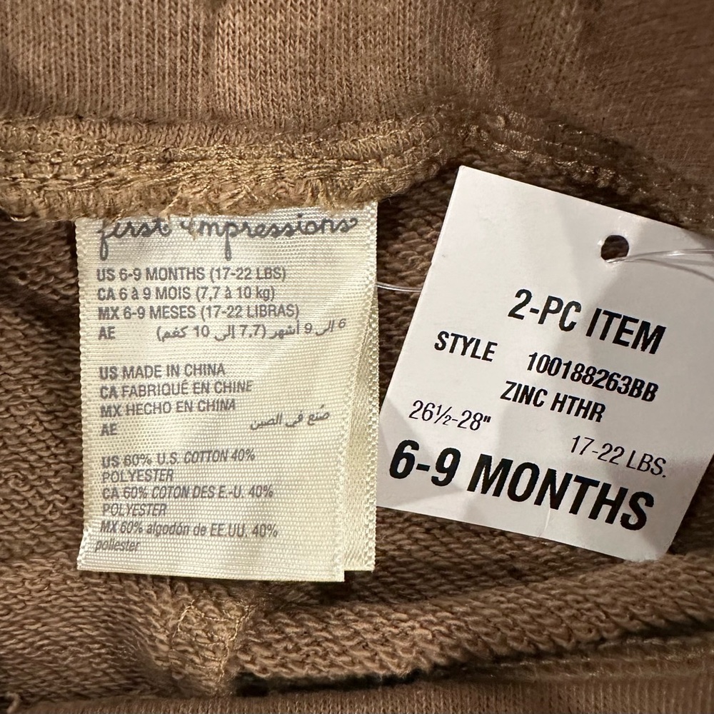 First Impressions Infant -6-9 months- Gray Knit Sweater/pants
NWT - Picture 5 of 5